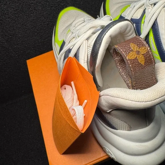 Louis Vuitton Neon Green and White Sneakers - Picture 8 of 9